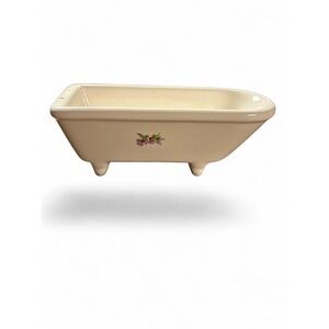 Vintage Ceramic Miniature Clawfoot Bathtub – Floral Cottagecore